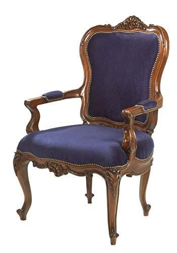 Handicrafts Wooden Hand Carved Royal Look Chair with Armrest (6)
