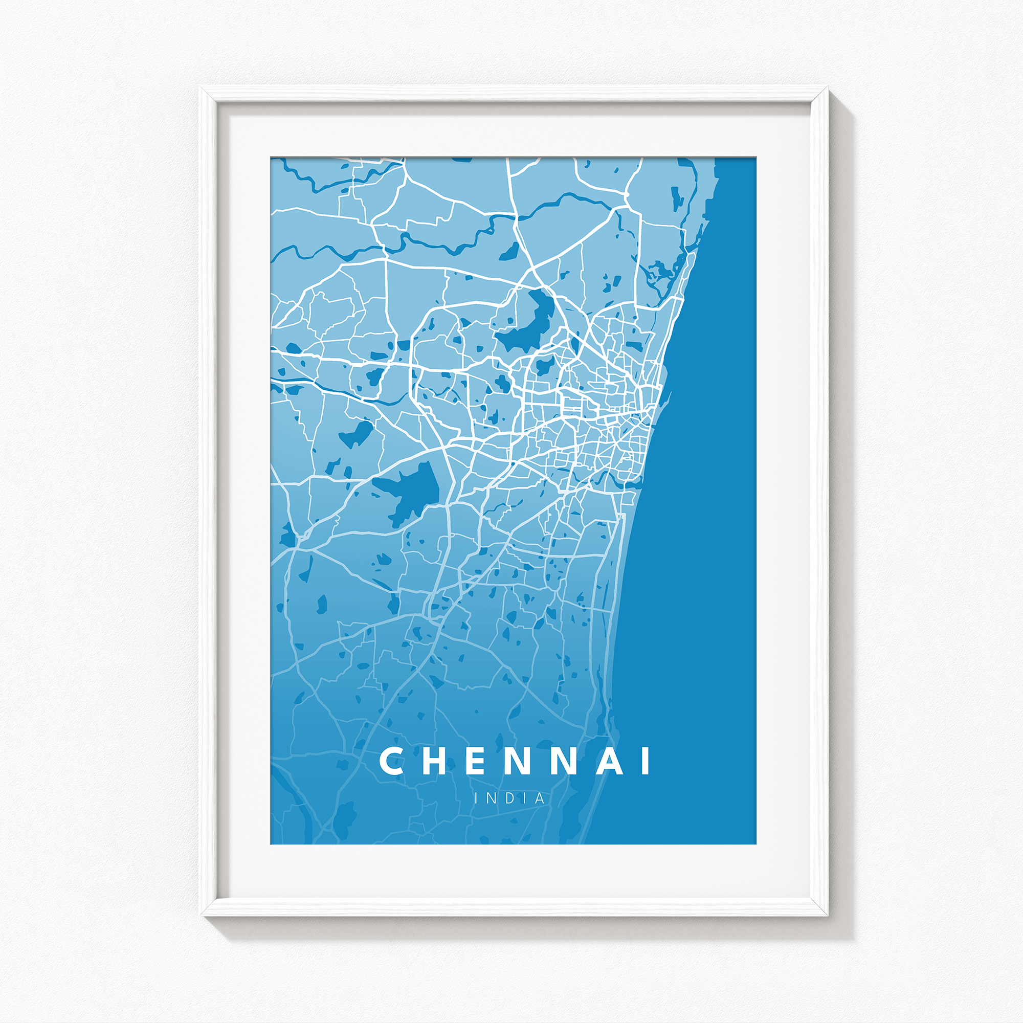 Chennai City Street Map Art