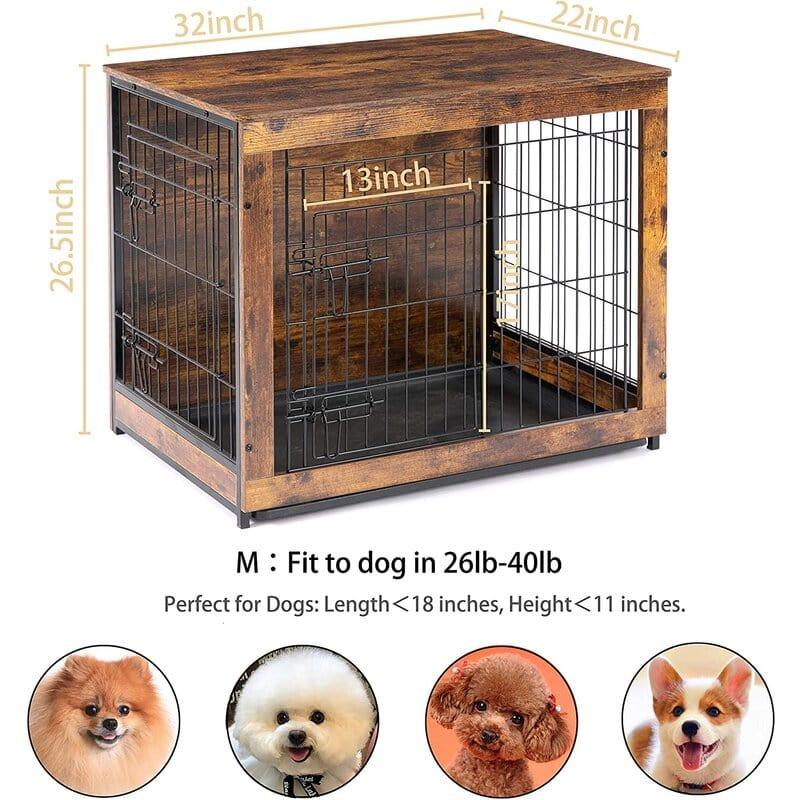 Doors Wooden Dog Crate With Tray