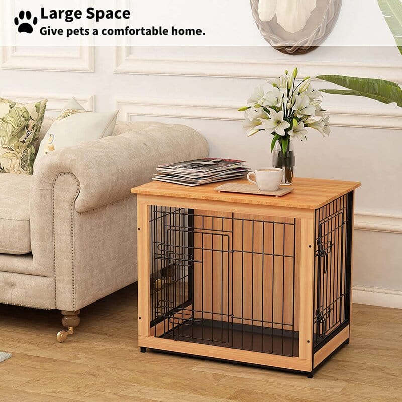 Doors Wooden Dog Crate With Tray