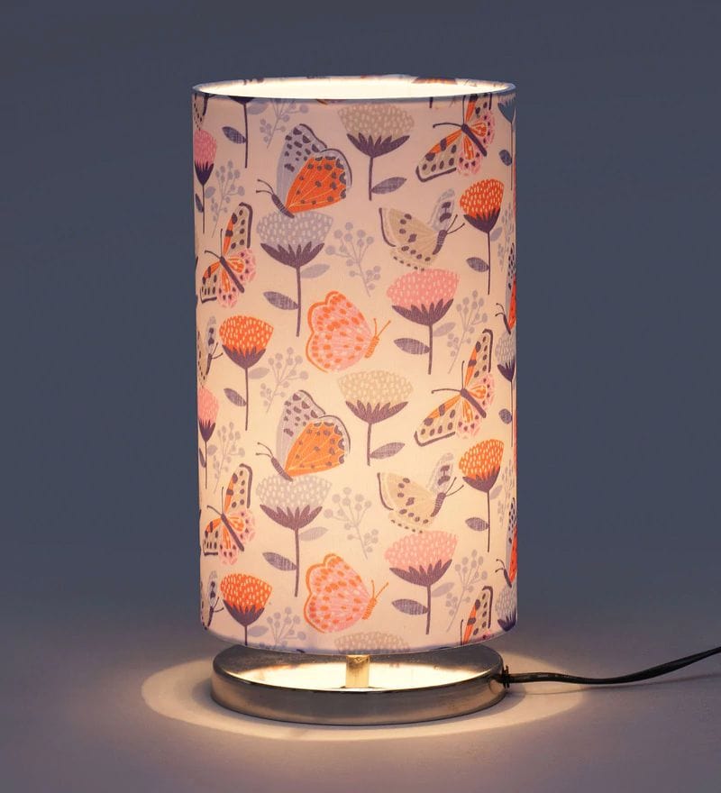 Butterfly on Flower Round Lamp