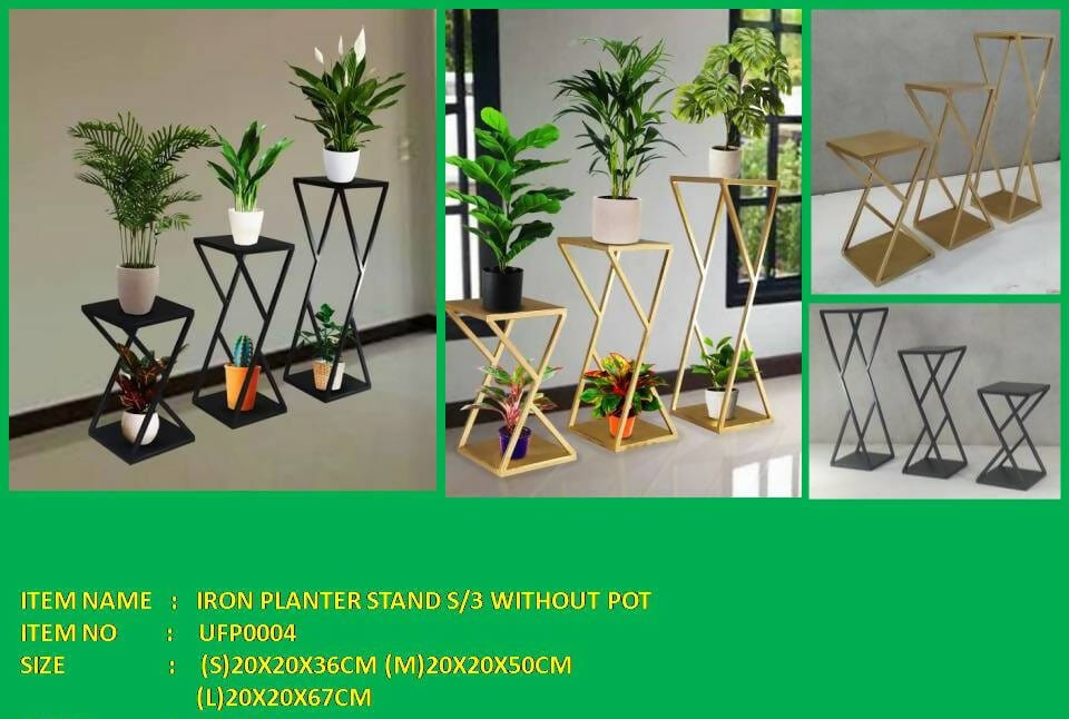 IRON PLANTER STAND S/3 WITHOUT POT
