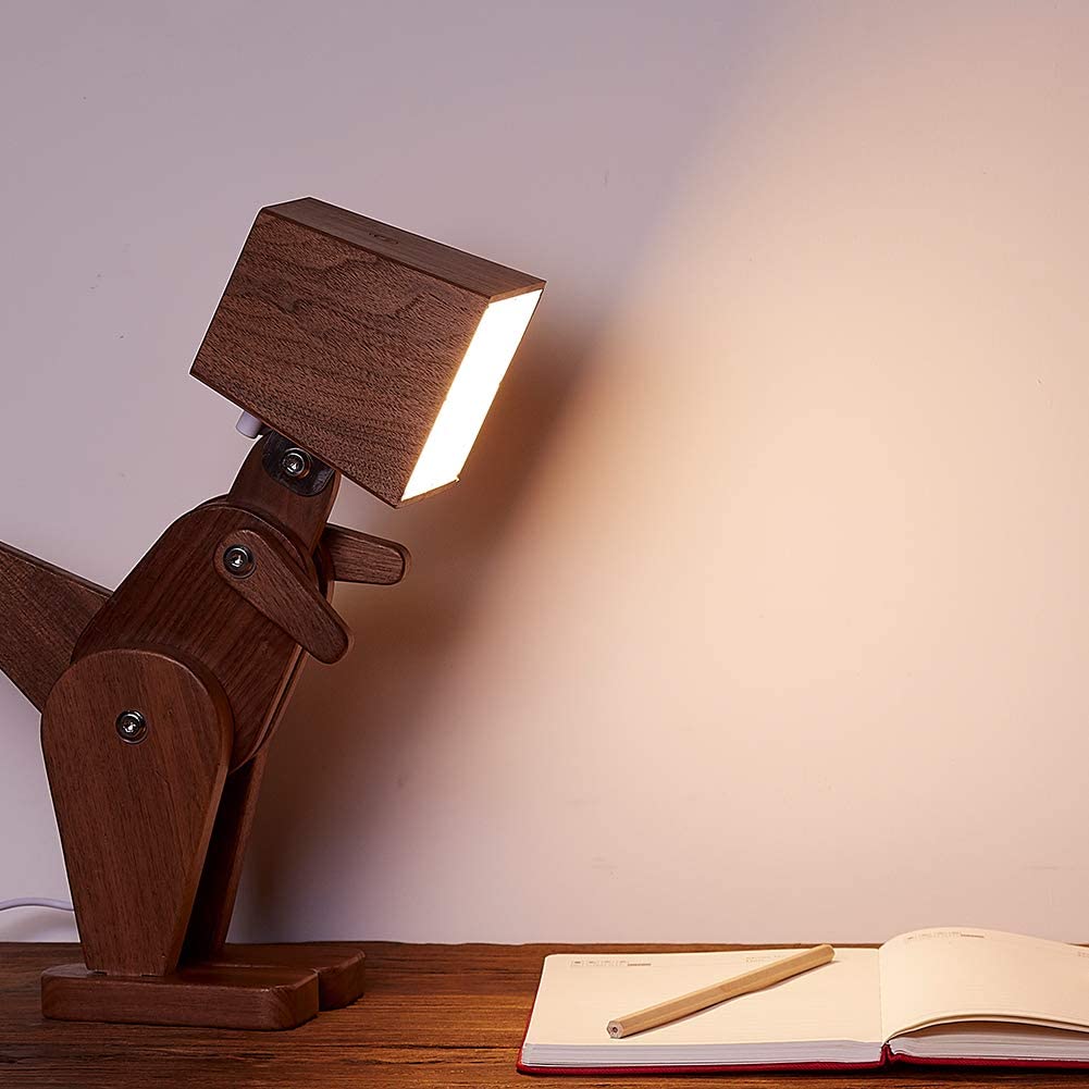Wooden Dinosaur Shape Study Lamp