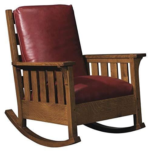 Handicrafts Sheesham Wood Rocking Chair with Comfortable Cushion Back & Seat