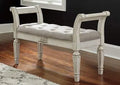 Ashley Realyn French Country Upholstered Tufted Accent Bench, Antique White