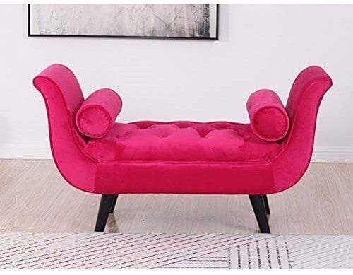 Sofa Bench,Velvet Window Seat Upholstered Bench Bedroom Lounge Bench Bed End Seat Stool Sofa Bench Footstool Seat for Home Living Room