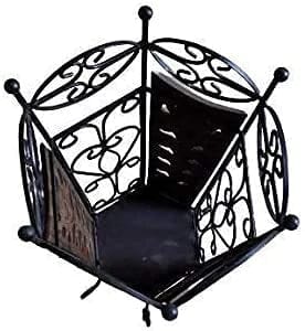WOODEN AND WROUGHT IRON UMBRELLA STAND CUM PLANTER FOR HOME DECOR