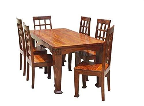 dining table 6 seater online in India - Handicrafts Sheesham Wood Dining Set 6 Seater