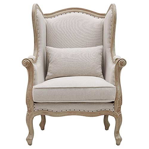 Handicraft Wing Back Arm Chair (White)