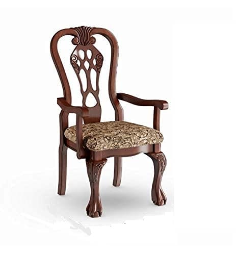 Wooden Royal Dining Chair/Arm Chair/Chair/Relaxing Chair/Seating Chair/Wooden Back Comfort Seating Chair Hand Carved Armrest Chair for Home & Office