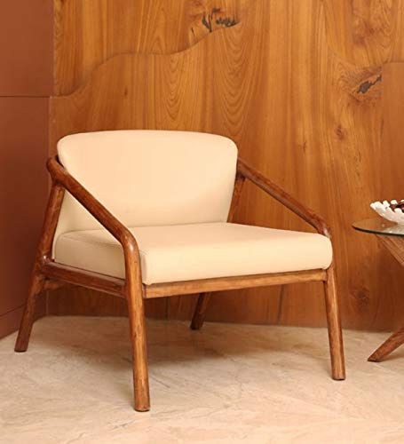 Handicrafts Solid Wood Arm Chair in Walnut Finish Cum Chair for Living Room