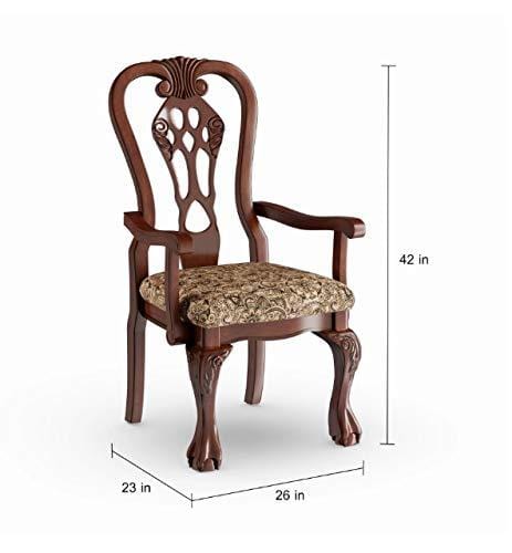 Handicrafts Wooden Hand Carved Royal Look Chair (Teak Wood)