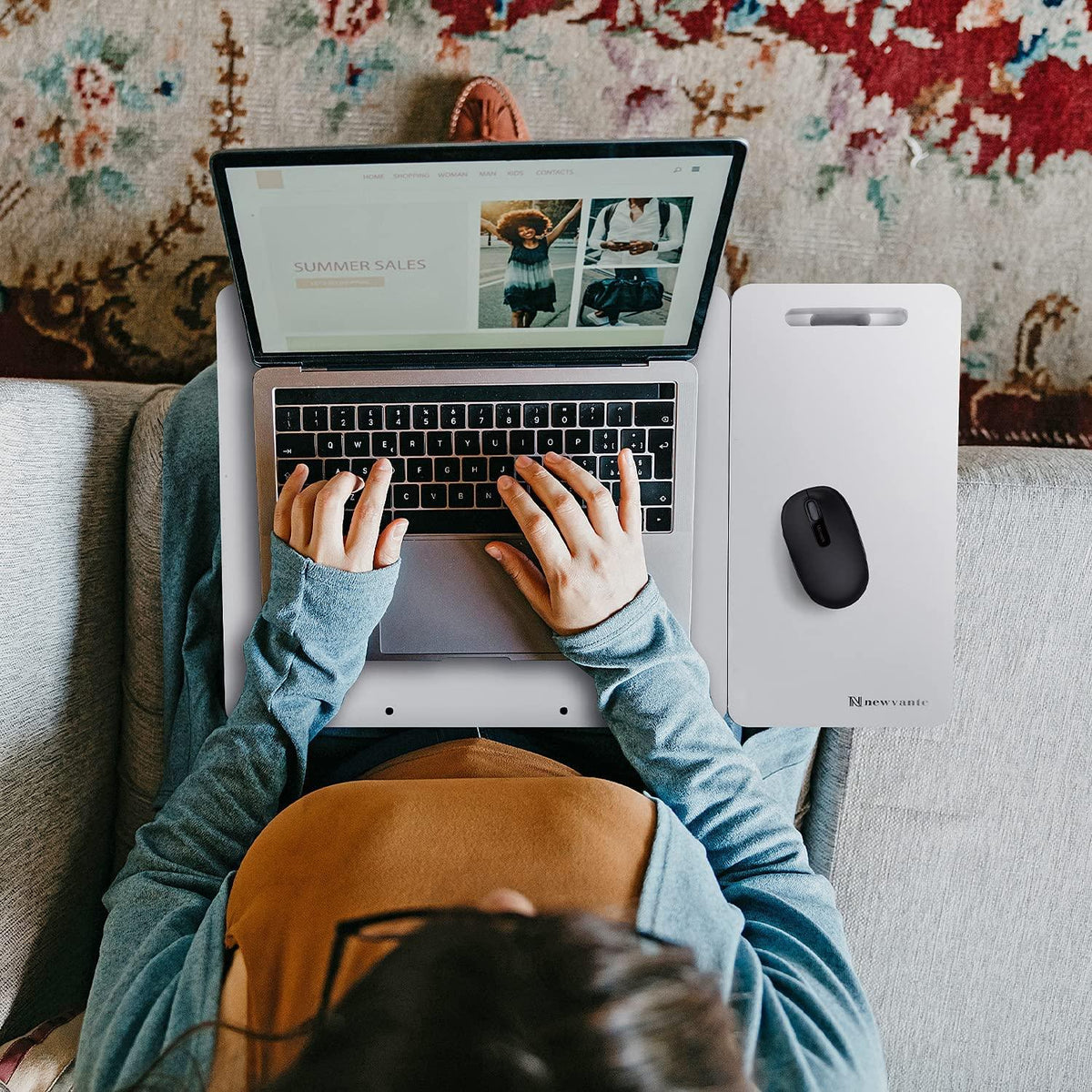 Foldable Laptop Desk Tray, Wooden Breakfast Serving Tray/Study Table w