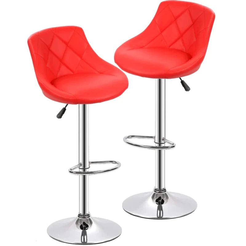 Easy Back Rest  Comfy Leatherette Bar Stool / Long Chair Set of 2