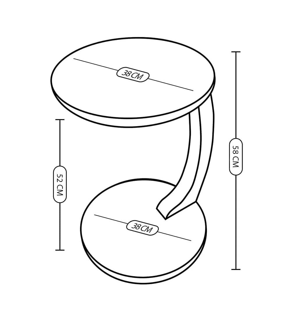 C Shaped End Table,Round C Table, Snack Side Table, C Shaped End Table for Sofa and Bed Side, Round Side Tables Living Room & Bedroom