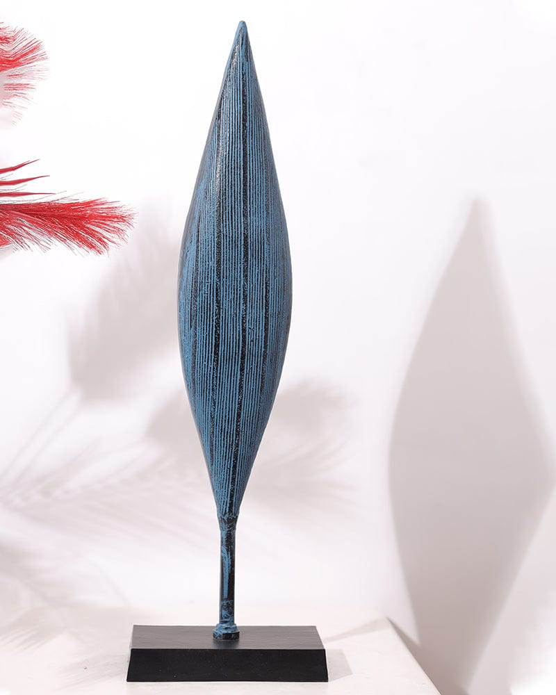 Metal Blue Decorative Corn Shape Table Top Showpiece For Home Decoration