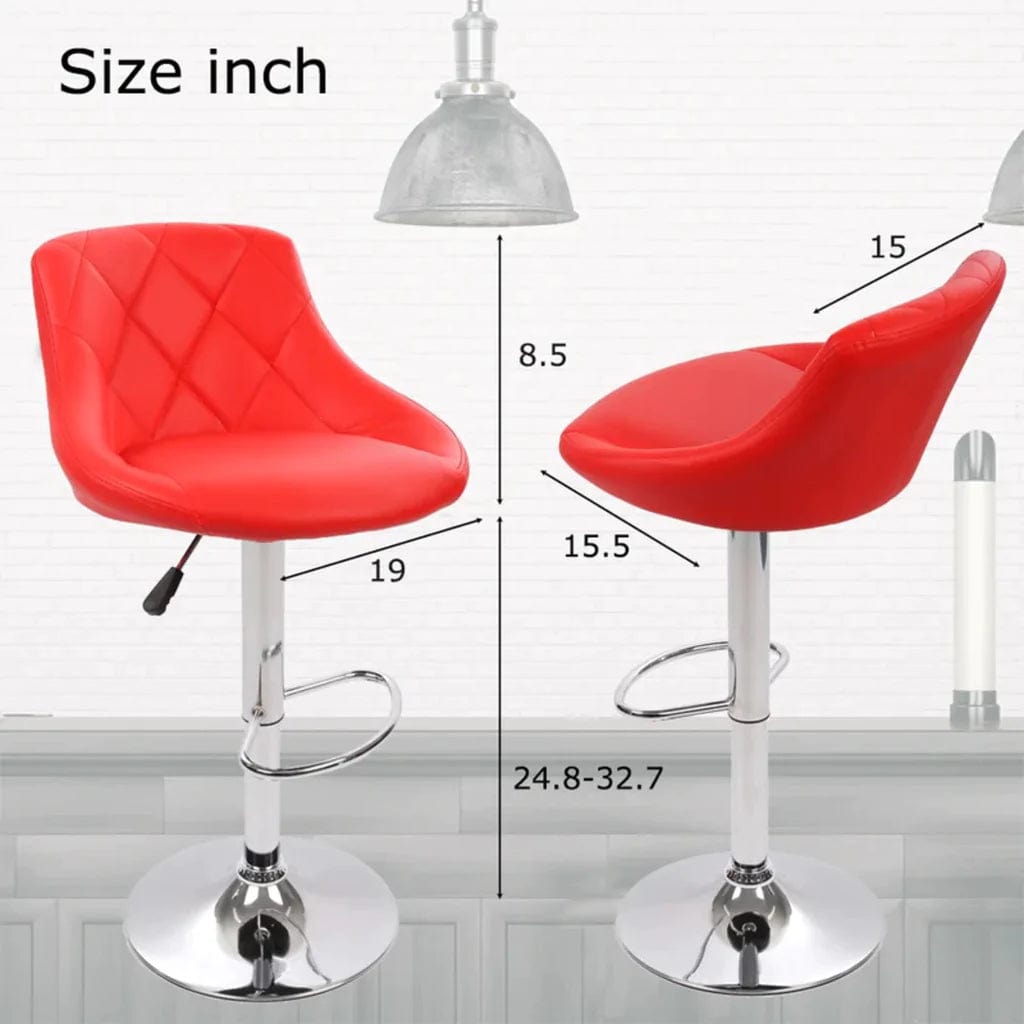 Easy Back Rest  Comfy Leatherette Bar Stool / Long Chair Set of 2