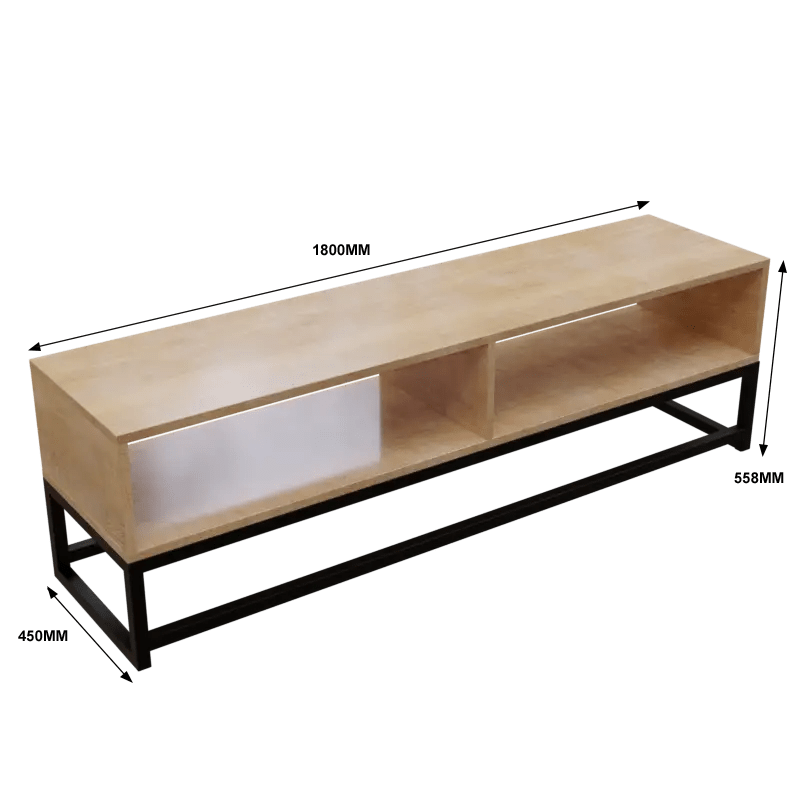 Benji TV Unit With Storage Space in Large Size in Wooden Texture