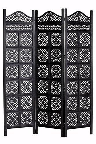 3 panel Wood Partition Room Dividers,Wooden Handcrafted Partition Room Divider Separator Screen 3 Panels for Living Room/Office