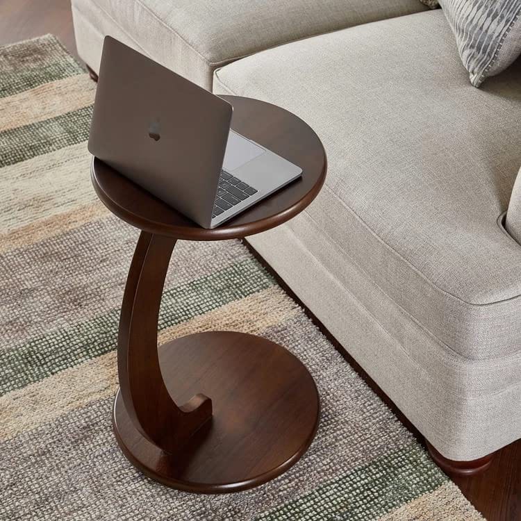 C Shaped End Table Round Snack