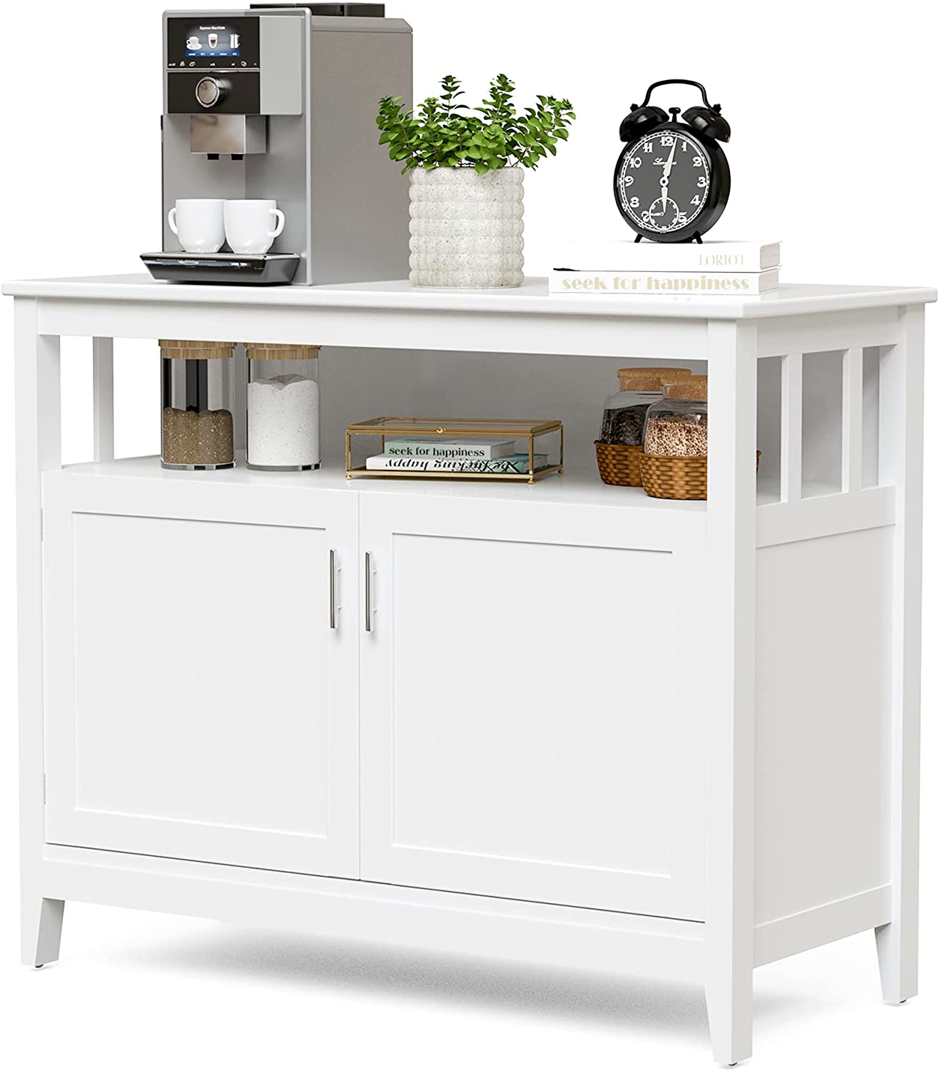 Buffet Cabinet with Storage, Freestanding Kitchen Cabinet with Adjustable Shelf, Storage Sideboard Console Table, 45 x 20 x 36 inches