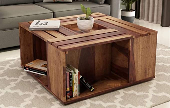 Sheesham Wood Center Table for Living Room/Coffee Table for Home in Natural Finish