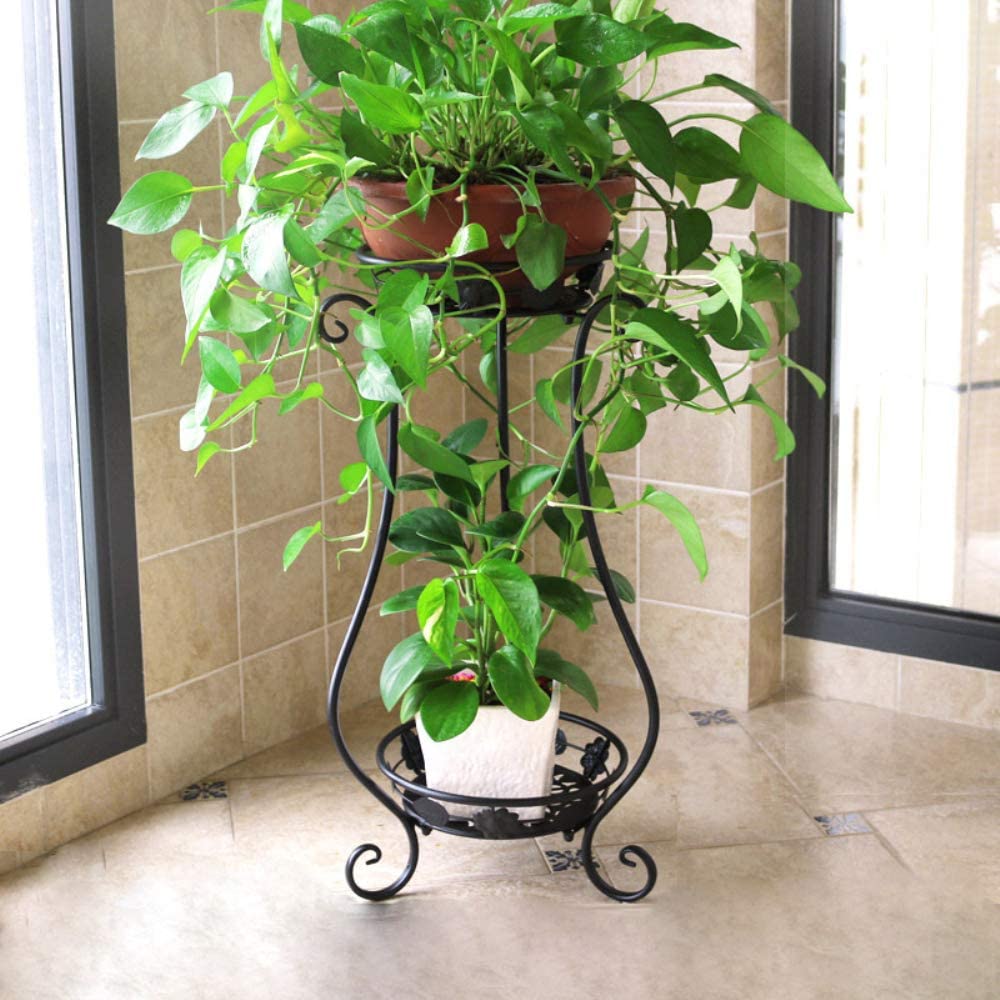 Decorative Metal Plant Stand Double Pot Holder