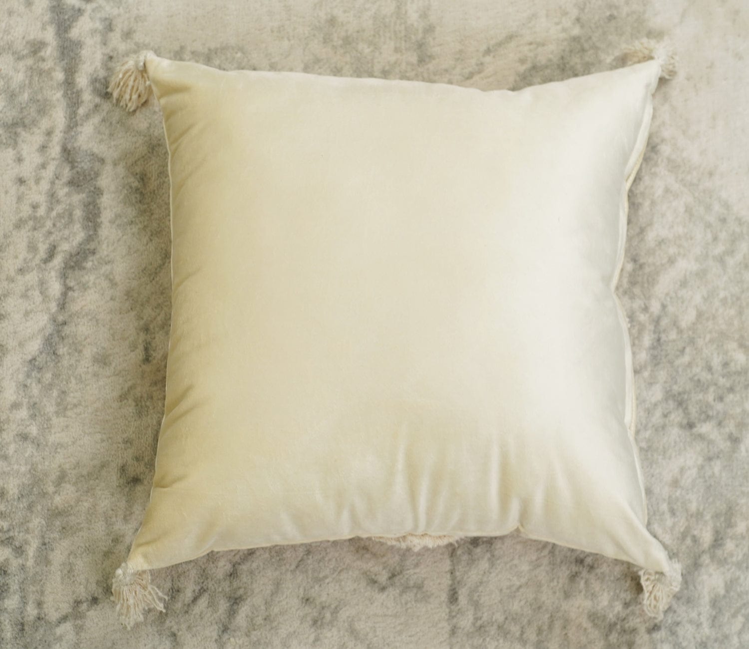 Super Soft Velvet Cushion Covers - Set of 2 (18 x 18 inches,ivory)