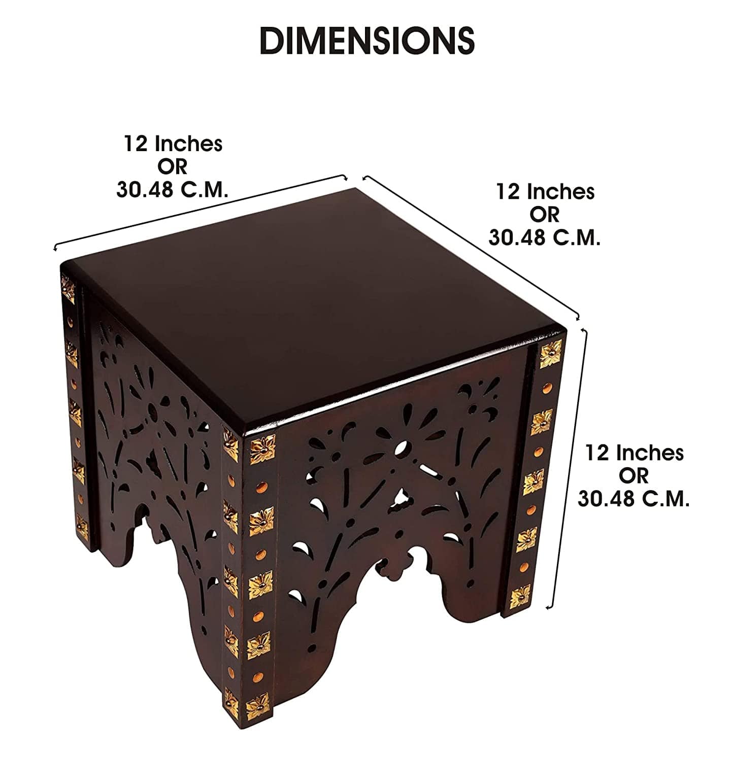 Wooden Stools | Table | for Living Room | Office | Décor-Brown