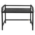 Metal Adjustable Countertop 2-Tier Microwave Oven Rack Organizer with Hooks