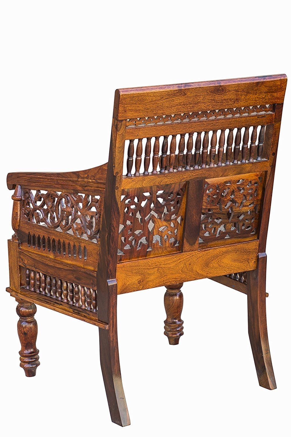 Pure Sheesham Wood Antique Look Seating Chair/Wooden Handmade King of Chair for Living Room