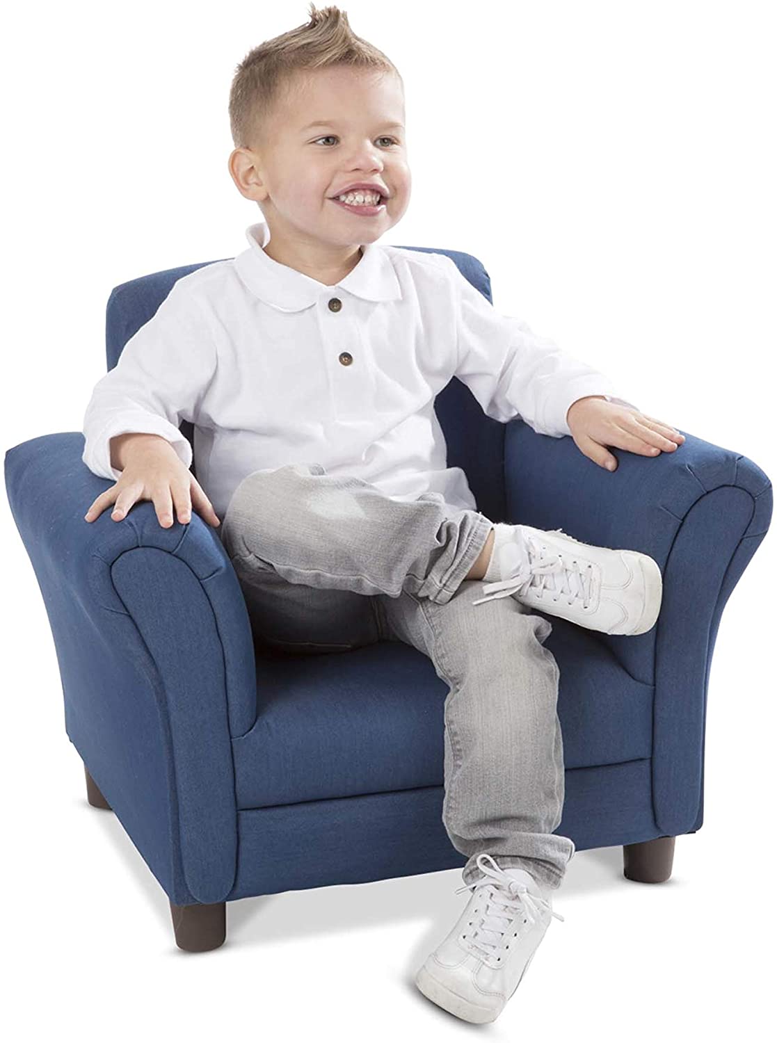 Denim Fabric Child’s Armchair (Kid’s Furniture)