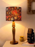 Wooden Black Floral Stich Lamp