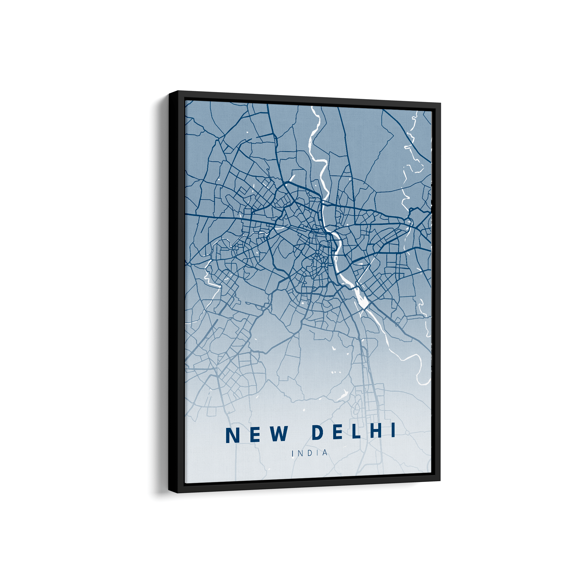 New Delhi City Street Map Art