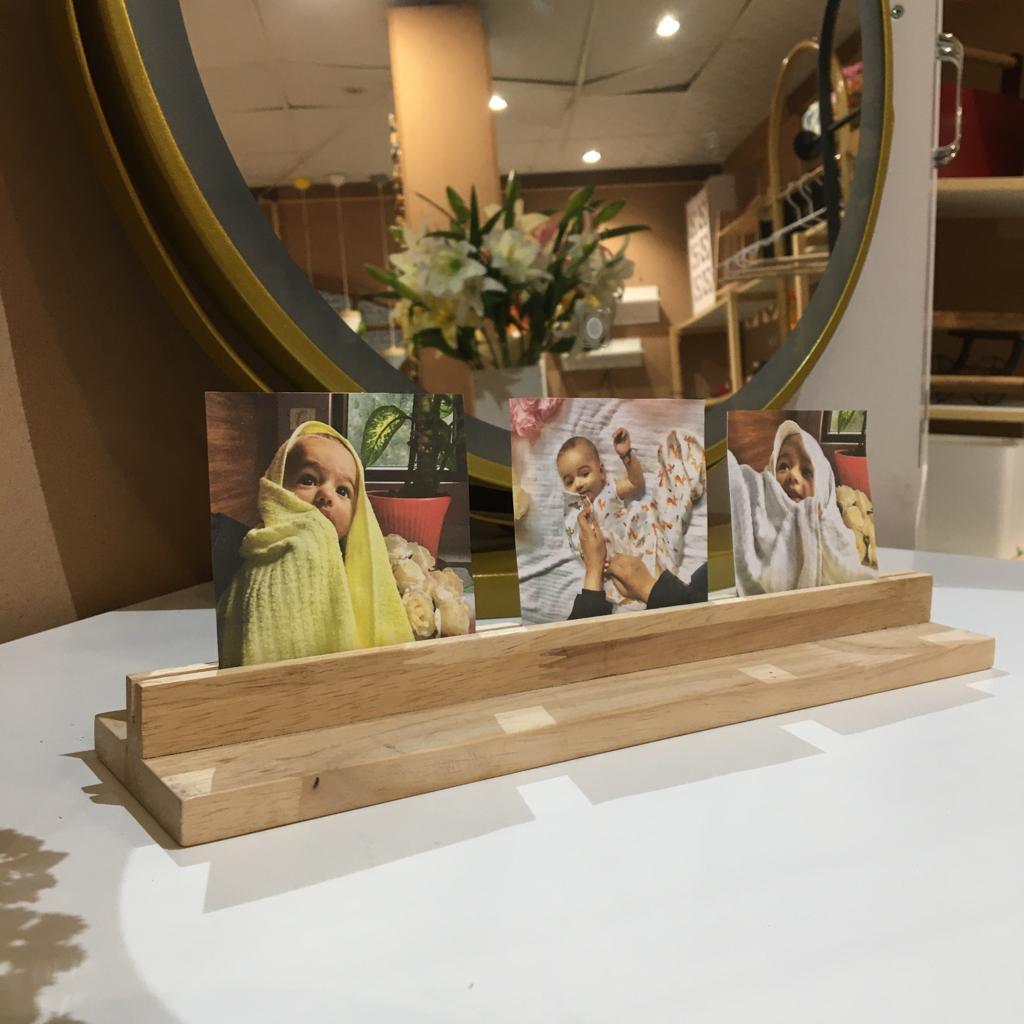 Basic Photo Stand Wooden Rectangular Photo Stand ( With Complementary Coaster ) By Miza