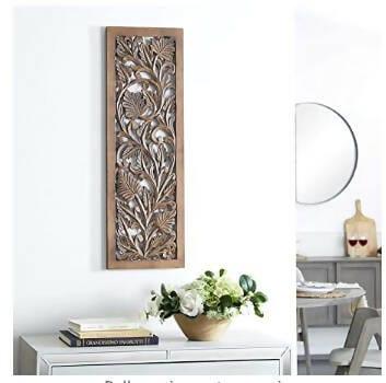 Wooden carved wall hanging panel - Ouch Cart 