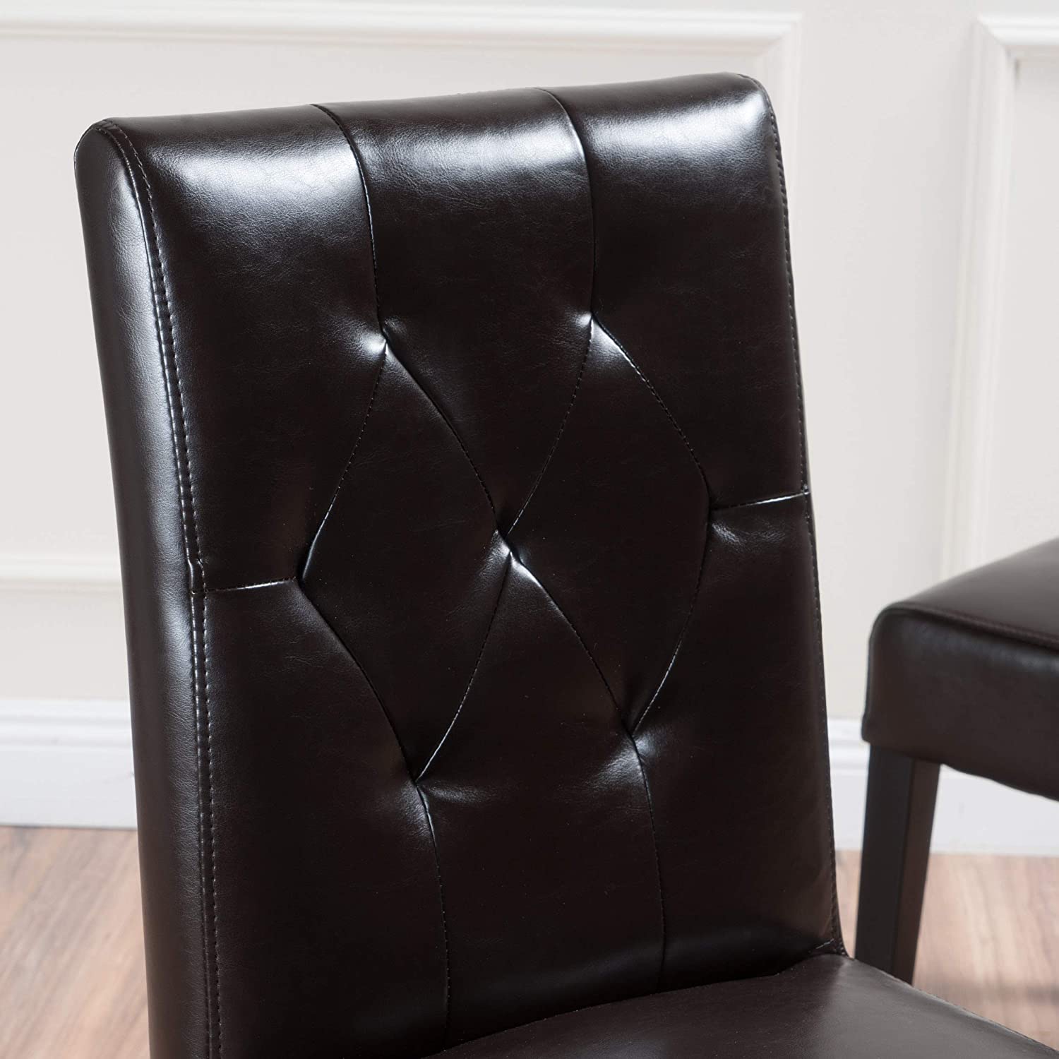 Bonded Leather Dining Chairs, 2-Pcs Set
