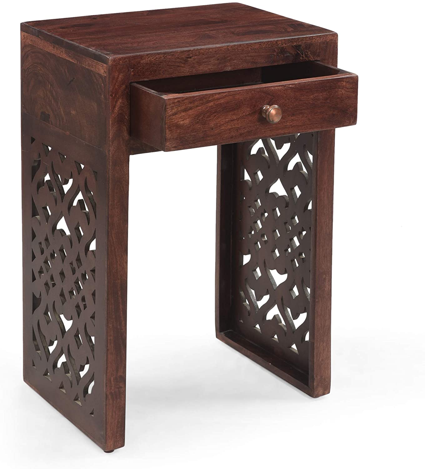 Home Annabelle Mango Wood Bedside Table, Brown