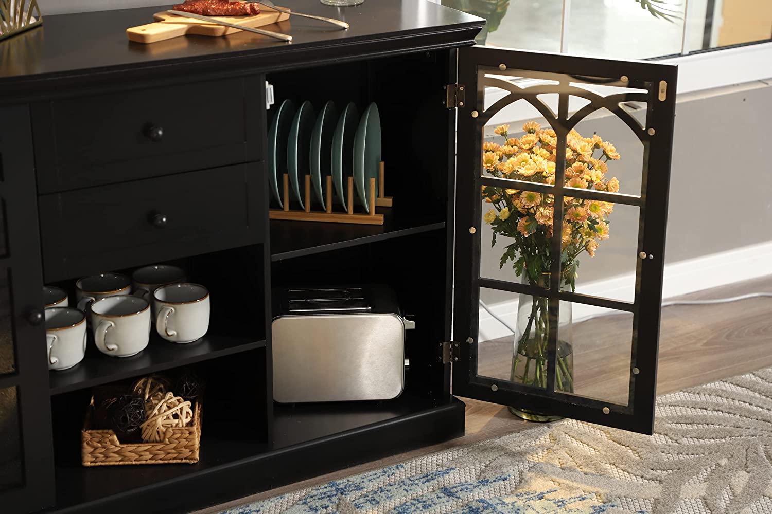 Sideboard buffet deals glass doors