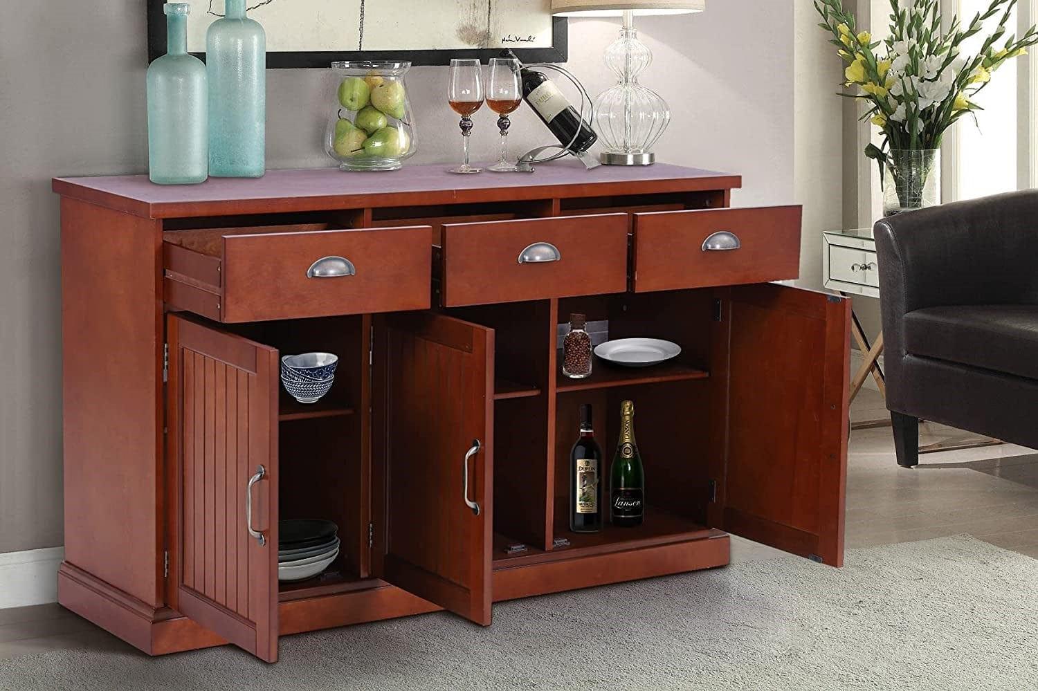 Buffet server sideboard wine deals cabinet console