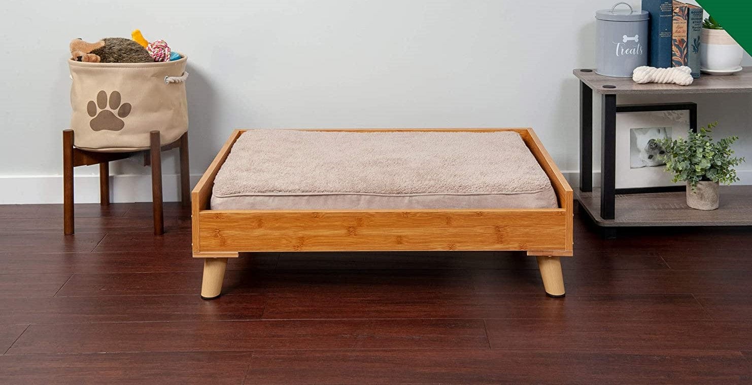 Pet Bed Frame for Small, Medium, and Large Dogs and Cats - Elevated Mid-Century Modern Style Platform Dog Bed
