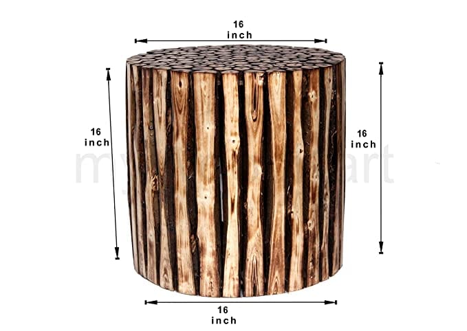 Round Wooden Stool Natural Wood Logs Best Used as Bedside Tea Coffee Plants Table for Bedroom Living Room Outdoor Garden Furniture