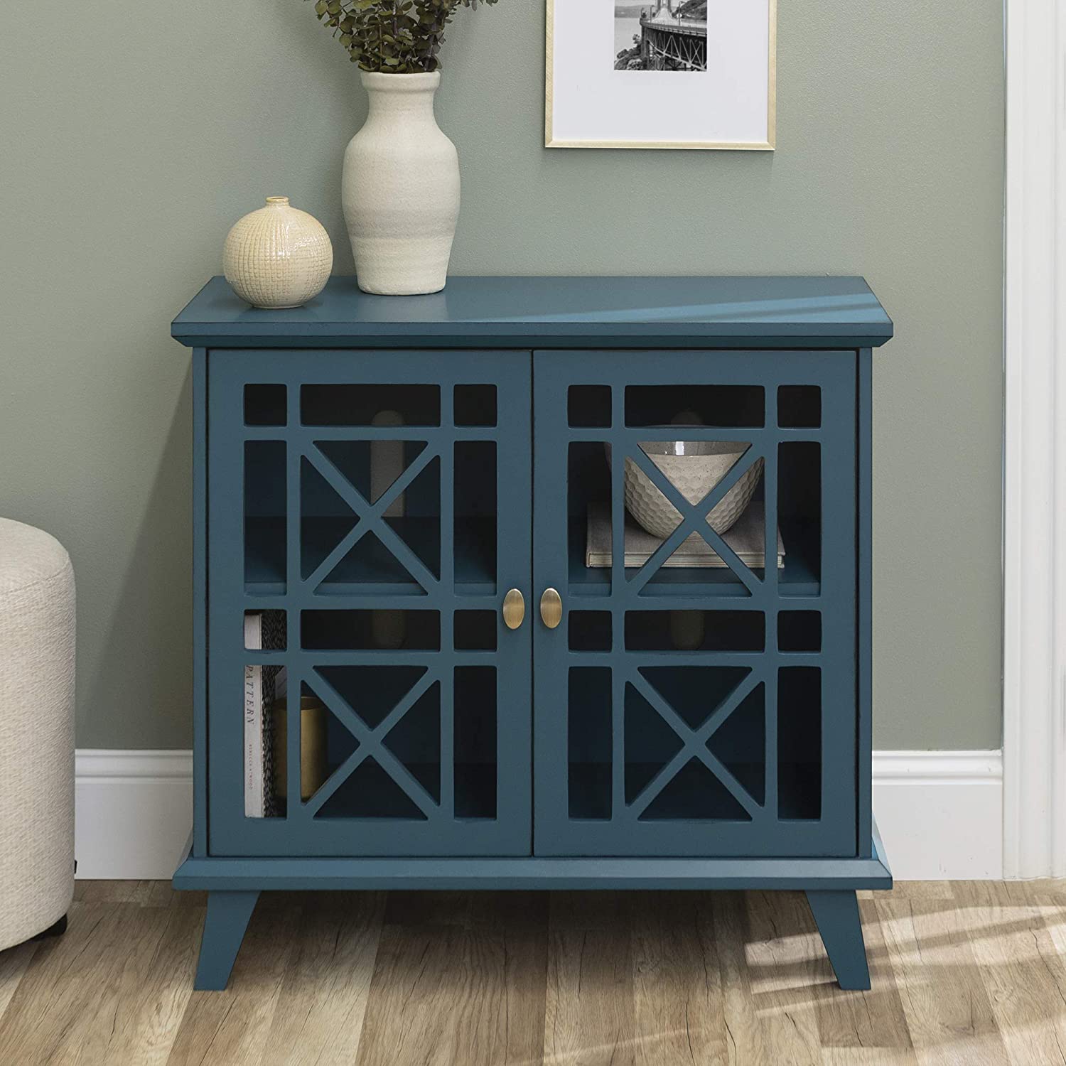 Wood Kitchen Accent Buffet Sideboard Entryway Serving Storage Cabinet with Doors Entryway Kitchen-Dining Room Console Living Room