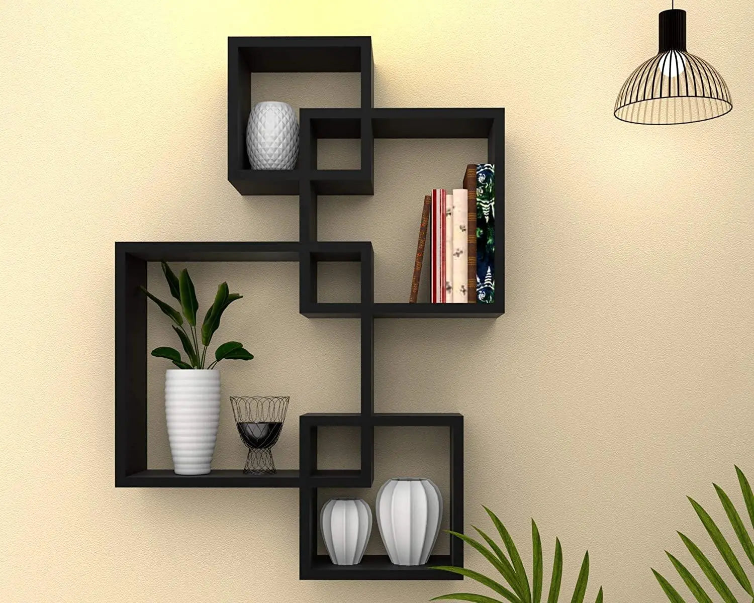 Living Room Racks Wooden Wall Mounted Shelf Rack for Living Room Decor ) - Set of 4