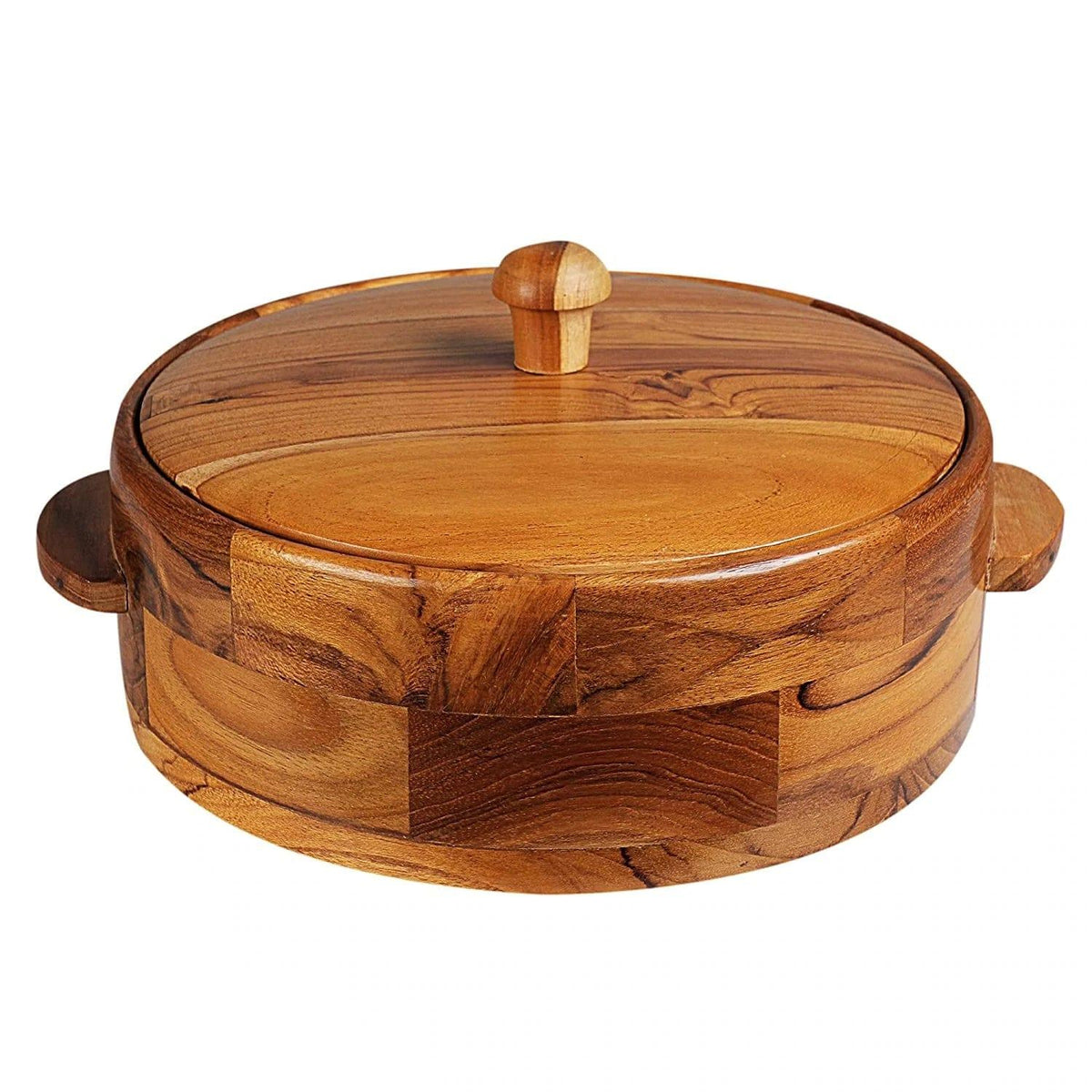 81_31gefqVS._SL1500_1800x1800_b427214d-795a-465a-ac7e-72987d59a51a.webp TEAK WOOD CHAPATI BOX/ ROTI BOX/ WOODEN CASSEROLE - Image 1