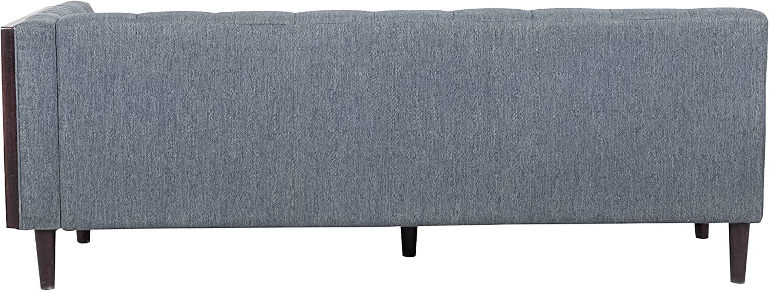 Easton Corner Modular Fabric Lounge Sofa Couch Wood Wooden Timber Frame Legs- Charcoal
