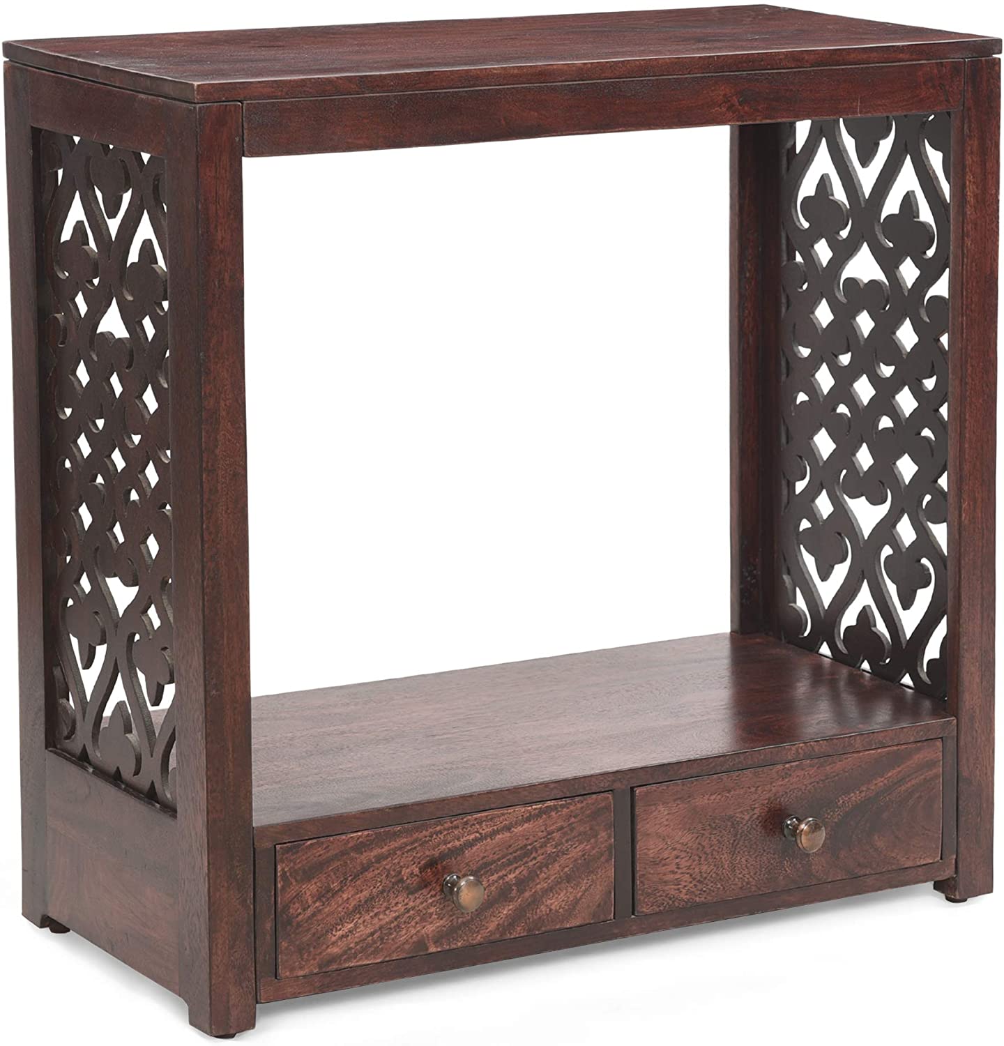 Home Ursula Mango Wood Console Table, Brown