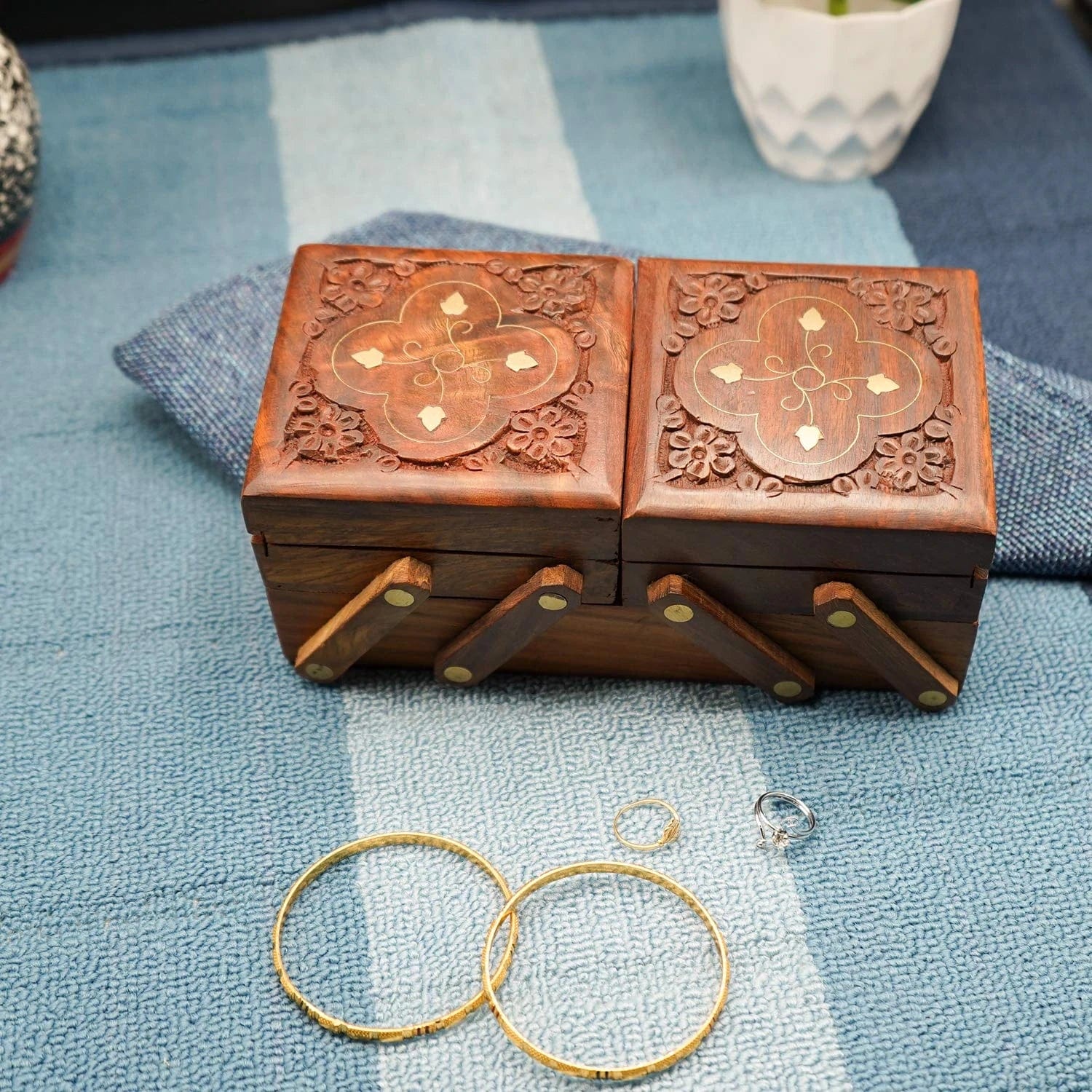 3 IN 1 WOODEN JEWELRY BOX