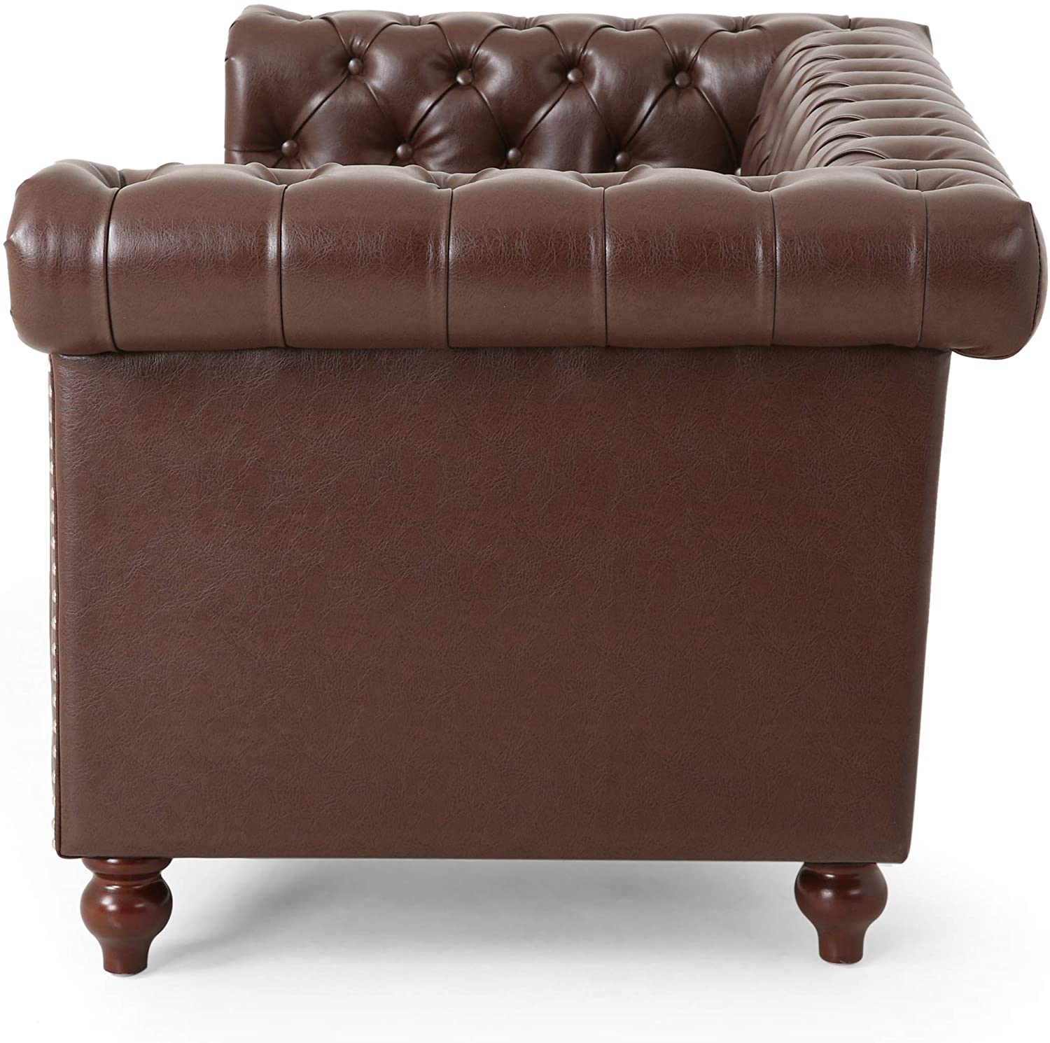 Brinkhaven Leather Love Seats, with Wood Legs