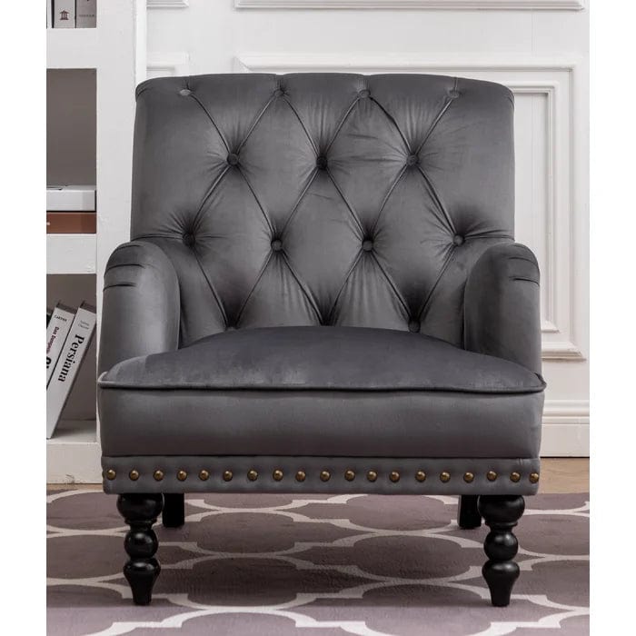 Wide Tufted Velvet Armchair